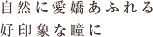 自然に愛嬌あふれる 好印象な瞳に