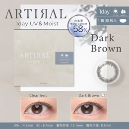 アーティラル ワンデー 58％ UV&MOIST ダークブラウン 30枚入り